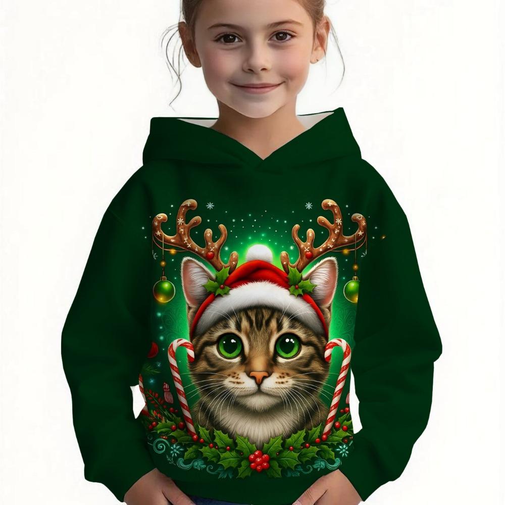 Зимняя праздничная рождественская толстовка с капюшоном и принтом оленя и снеговика для девочек и мальчиков, толстовки для взрослых и детей