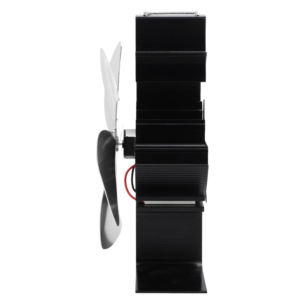 5-лопастной вентилятор для дровяной печи с термометром и тепловым экраном из алюминиевого сплава, тихая работа, питание от тепла