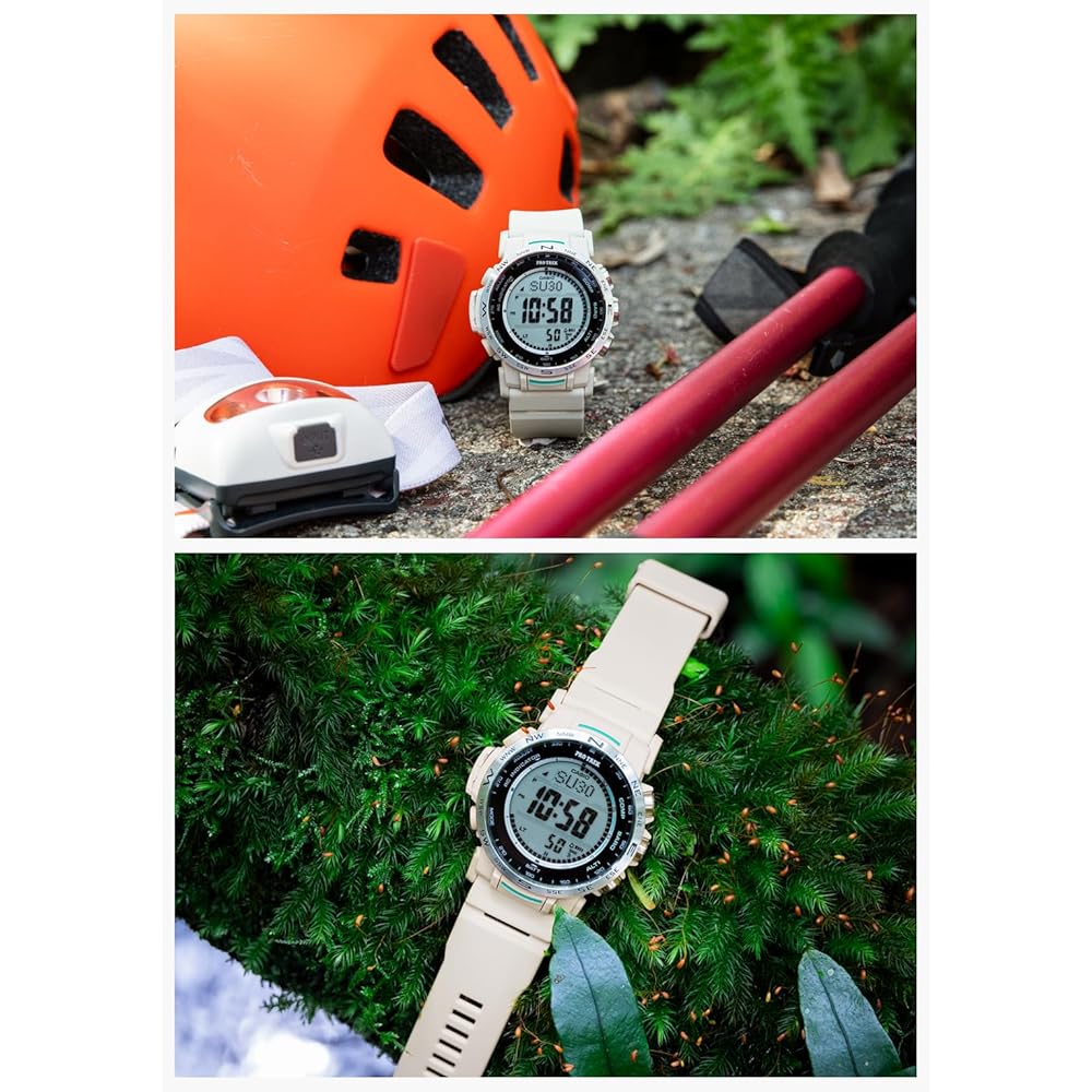 [Casio] Часы Pro Trek [Оригинальный продукт для внутреннего рынка] Радиоуправляемые часы на солнечной батарее из биопластика, PRW-35-7JF, Мужские, Бежевый