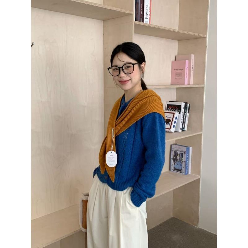 Early Autumn Atmosphere Knitted Large Version Triangle Scarf Dual Purpose Shawl Scarf All In One Versatile Neck Protection Hat for Women