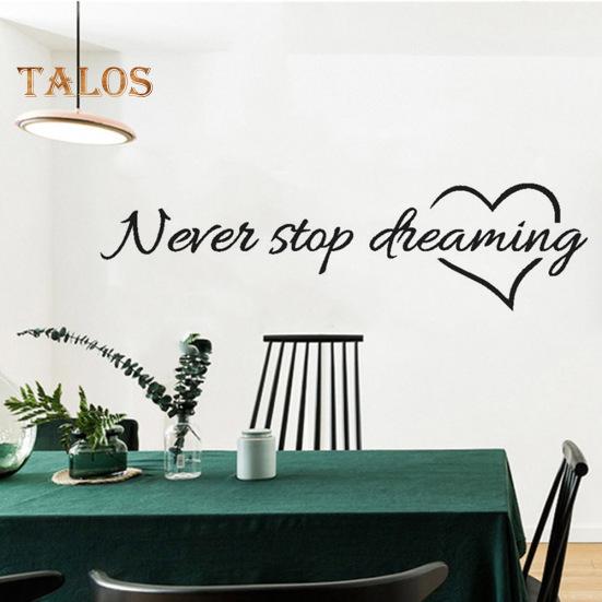 TOP-MART Never Stop Dreaming Inspirational Quotes Wall Decal Sticker Bedroom Home Decor
