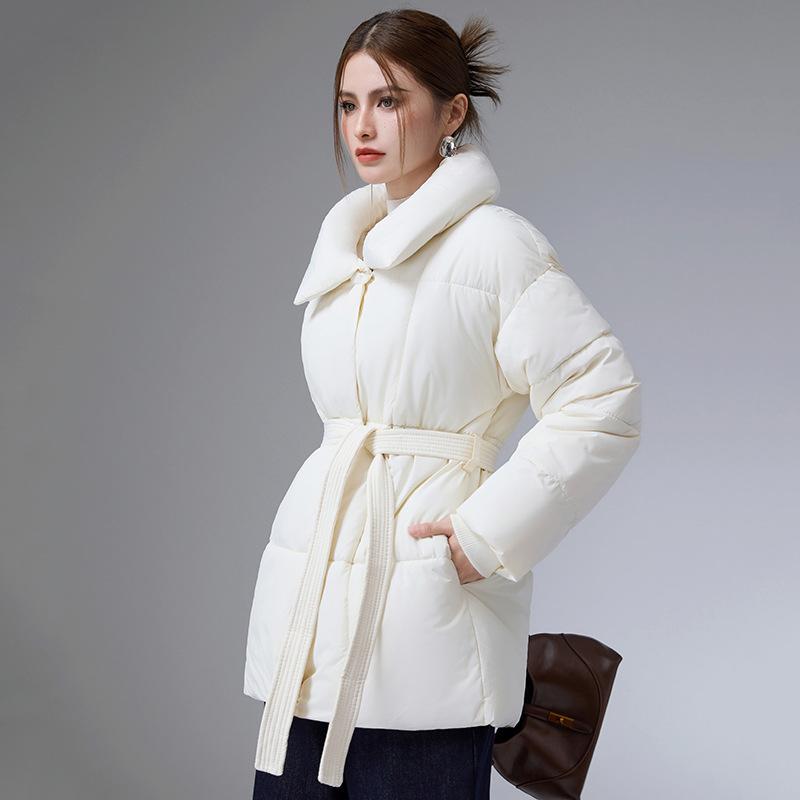 Новая зимняя куртка с воротником-стойкой, универсальная, на хлопковой подкладке, с поясом