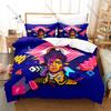 Cool Pale Cream Abstract Glam Rock Instrument Sketch Duvet Cover Set 1 Duvet Cover + 2 Pillowcases Soft Microfiber