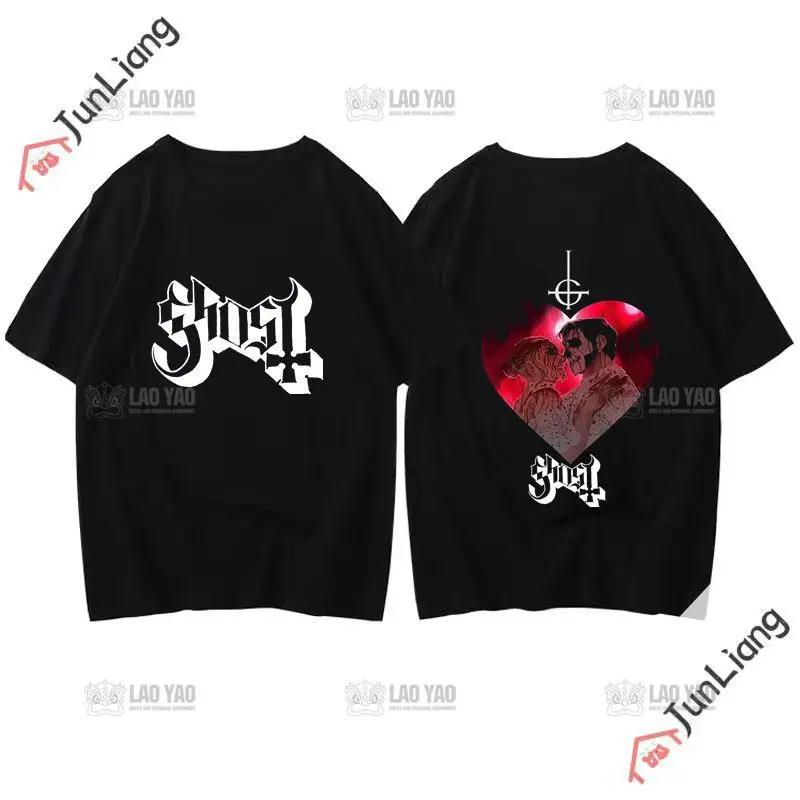 Футболка Ghost Band Unisex's Funny Unisexga Shirt Unisex Japanese Street Casual Unisexga Clothing