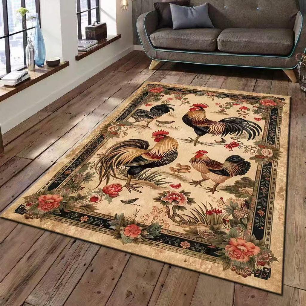 Китайский Традиционный Петух Пион Цветочный Узор Цветочный Ковер Нескользящий Коврик Коврик для Гостиной Украшение Дома Восточный Декор