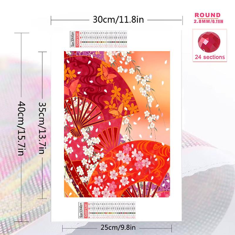 Japanese Pattern 100% Round Full Drill 5D DIY Diamond Painting Embroidery Cross Stitch Rhinestone Décor