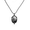 Black Graveyard Bat Pendant Leather Cord Necklace Gothic Women Statement Ethnic Jewelry Lariat Necklace Women Necklace