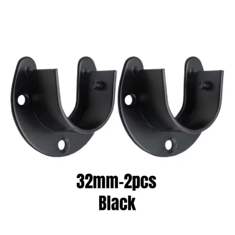 304 Stainless Steel Flange Seat 2PCS Wardrobe Hanger Rod Bracket Robust Fixing Hardware Holder for Closet Bar Support