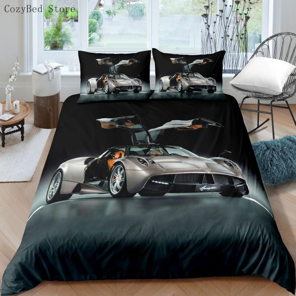 Постельное белье с гоночными машинами, 3D-принт, пододеяльник, экстремальные виды спорта, домашний декор, постельные принадлежности для взрослых, подростков, мальчиков, домашний текстиль