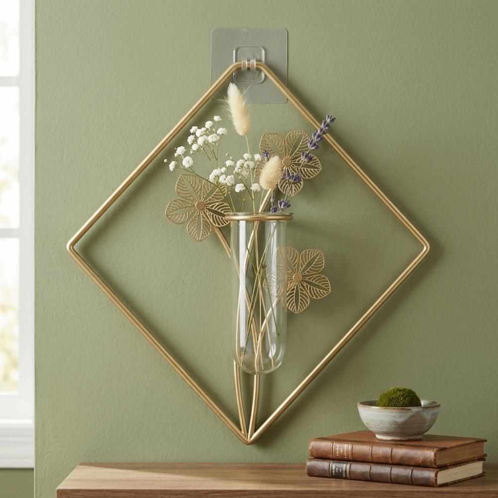 Vase Hydroponic Plant Holder Flower Pot Wall Hanging Planter Shelf Wall Decoration Modern Room