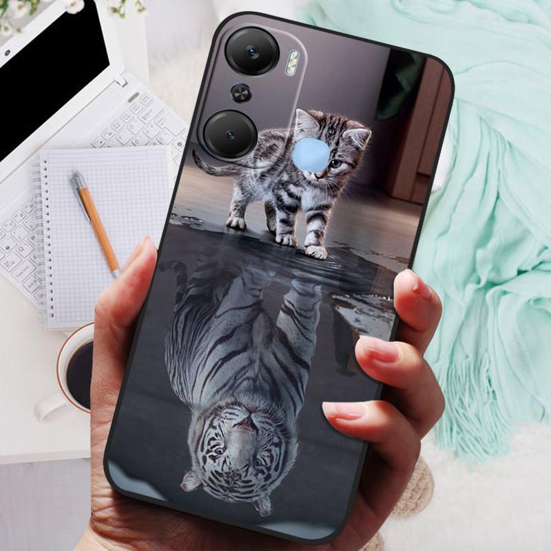 Для чехла Infinix Hot 12 Pro Черная крышка Лев Волк Силиконовые Мягкие Задние Чехлы Для Infinix Hot 12i Hot12 Pro / Hot 20 5G Чехол-накладка
