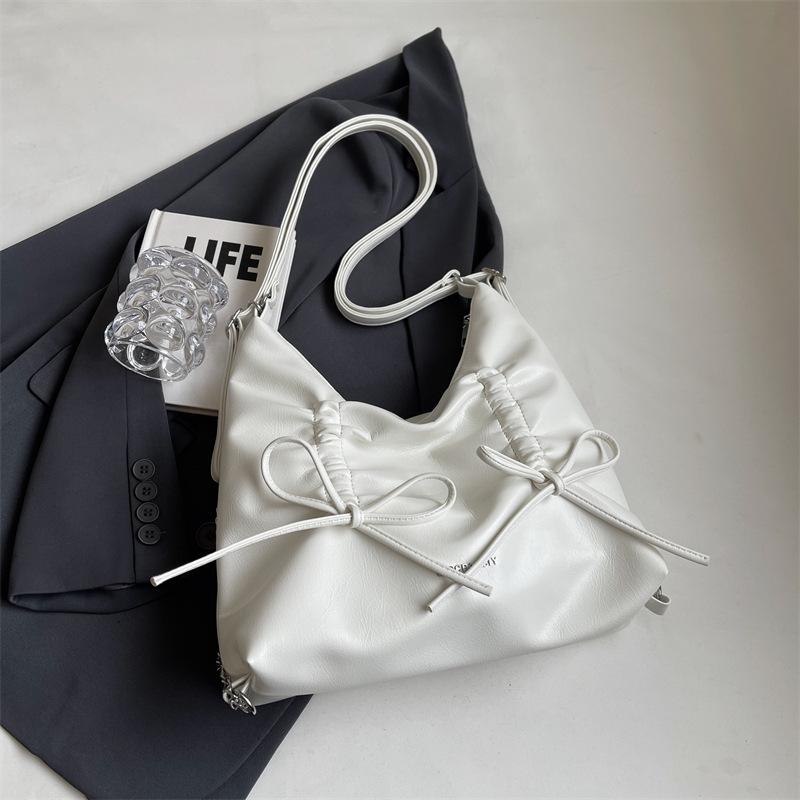 Korean Version of Fashionable Simple Large-capacity Bag Women's 2025 Summer New Bow Underarm Bag Premium Backpack