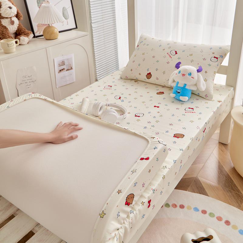 All-Cotton Fitted Sheet: Dustproof, High-Quality Single Mattress Protector for All Seasons