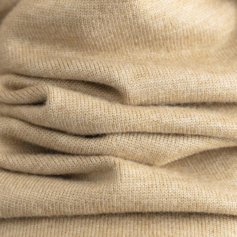 GMXIA Solid-color Knitted Semi-high Neck Slit Sweater Set for Women's Autumn and Winter Fashionable Casual Sweater Two-piece Set