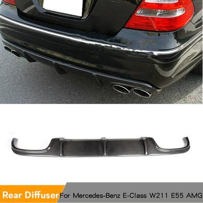Задний бампер автомобиля Диффузор Губа для Mercedes Benz E Class W211 E55 AMG Sedan 2002-2006 Задний диффузор Губа Спойлер FRP/Carbon Fibre