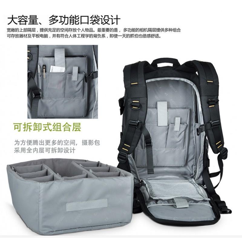 Waterproof DSLR Camera Backpack With Large Capacity Dual Shoulder Straps Shockproof Anti-Theft Travel Photography
