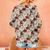 Women's T Shirt Flannel Print Tunic Long Sleeve Party  Round Neck  Tops