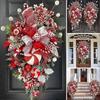 Christmas Candy Cane Wreath For Front Door Red White Teardrop Swag Candy Cane Christmas Stairway Decorations Christmas Wreath