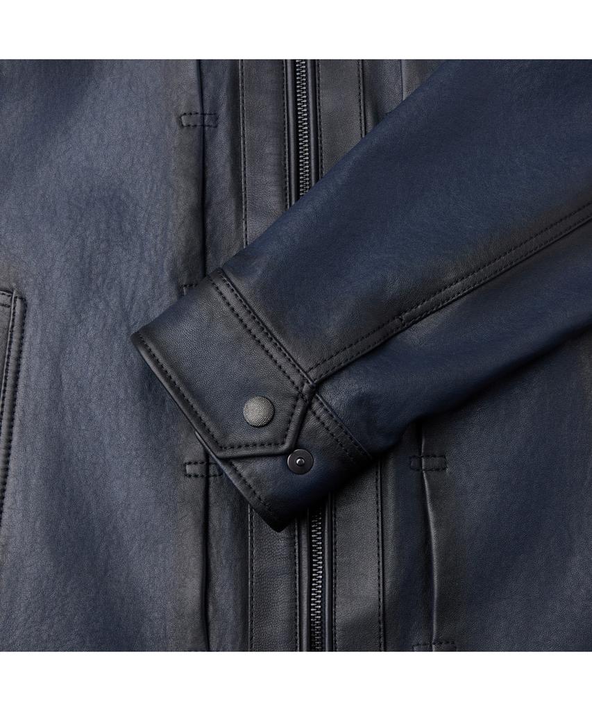 Series Two-Tone Zip-Up Leather Jacket Sauds26301Bux