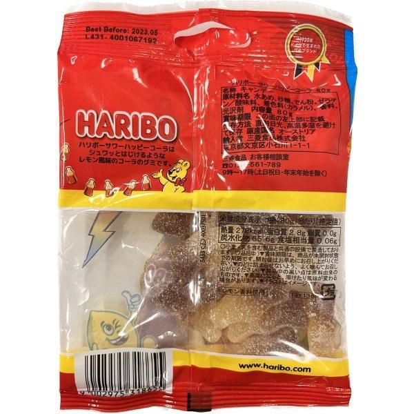 HARIBO Haribo Sour Happy Cola 80gCharacteristicsCola-flavored Gummy Candies with a Refreshing Lemon CharacteristicsCola-flavored Gummy Candies with a