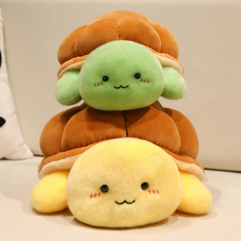 Fluffy Turtle Plush Toy Chubby Little Tortoise Doll Comfortable Aquatic Animal Stuffed Pillow Soft Sea Turtle Sleep Cushion