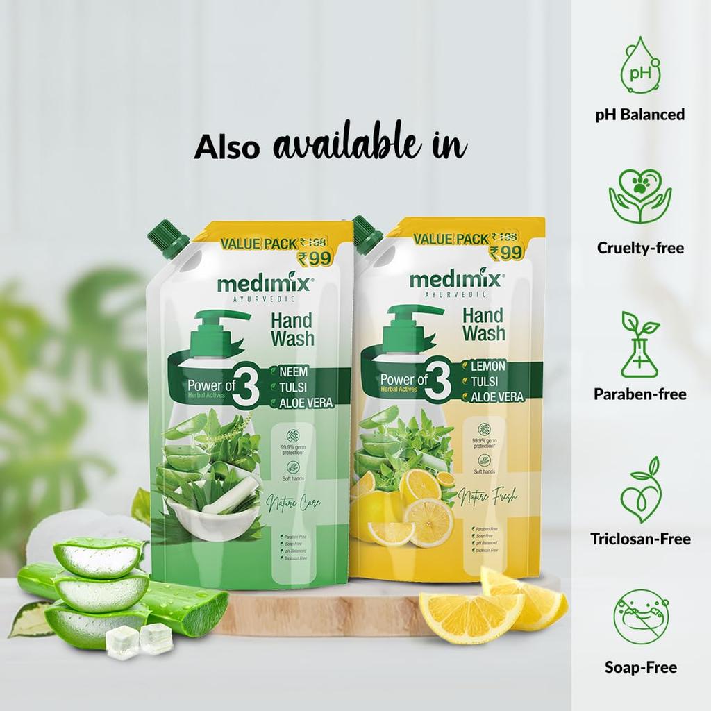 Medimix Аюрведическое средство для мытья рук с 18 травами, сменный блок 675 мл | Защита от микробов 99,9% | Натуральная формула без мыла для мягких рук без запаха