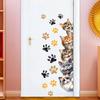 Cute Cats Wall Stickers for Door Home Decor Living Room Background Decals Bedroom Decoration