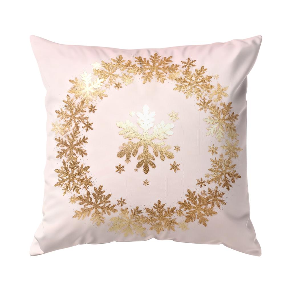 Pink Gold Christmas Pillowcase Printed Polyester 40/45/50cm Throw Pillowcover Decorative Sofa Cushion Pillowslip Home Decor