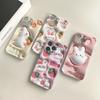 For iPhone 16 Samsung S23 A23 A52 A33 A73 A53 Huawei Xiaomi Redmi OPPO Vivo White Rabbit Design Flowers Design Full Camera Protect Hard Phone Case