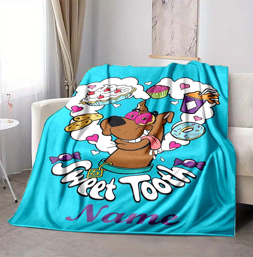 Custom Name Scooby Doo Adventure Flannel Blanket Throw Blanket Soft Warm Sofa Bed home Decor Unique Gift