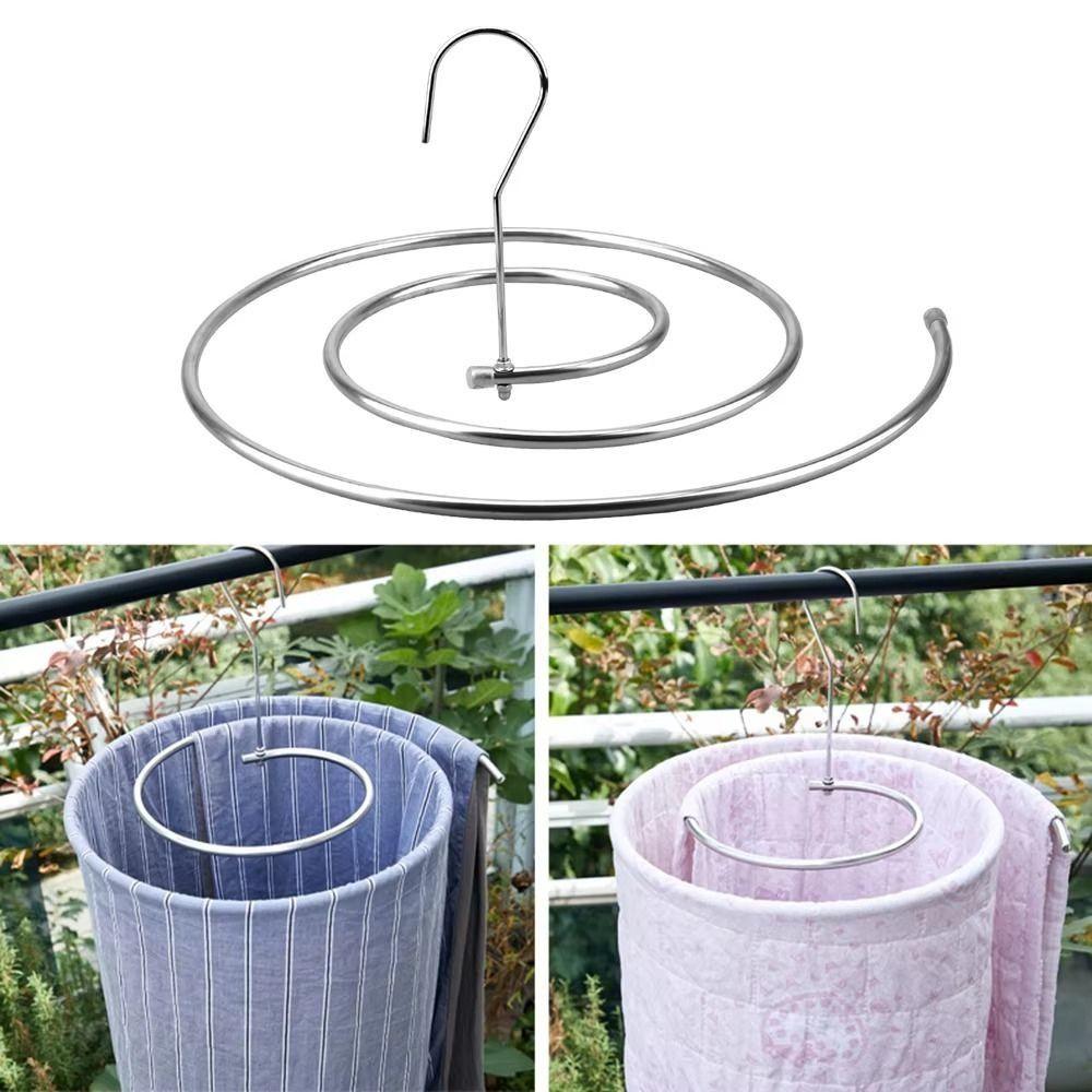 Rotating Quilt Sheet Hanger Round Spirals Clothes Pole Blanket Hanger Spirals Drying Rack Outdoor