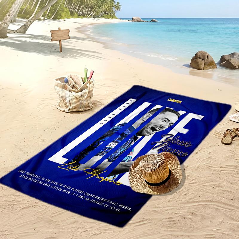 Luke Humphries Custom Beach Towel, Print Your Name Text Lightweight Absorbent Towel for Swimming Travel