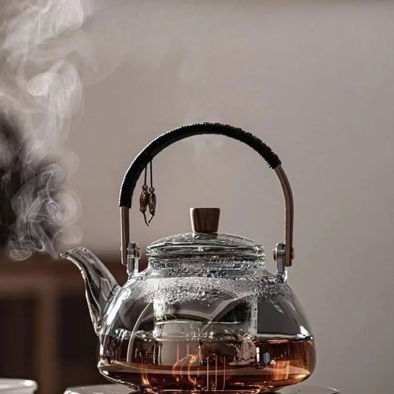 Стеклянный горшок со стеклянной балкой, специальный чайник для электрической гончарной печи, бытовой чайный сервиз, утолщенный чайник с высокой термостойкостью