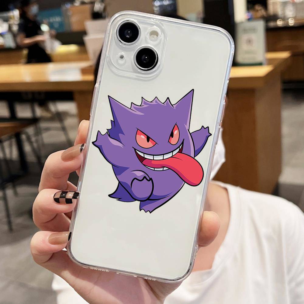 Чехол E-52 Pokemon Gengar для iPhone 7 8 11 12 13 14 15 16 Pro Max Plus Mini Xiaomi Redmi A3 9A 9C 10A 10C 13C Note 9 11 Realme Narzo C30 C55