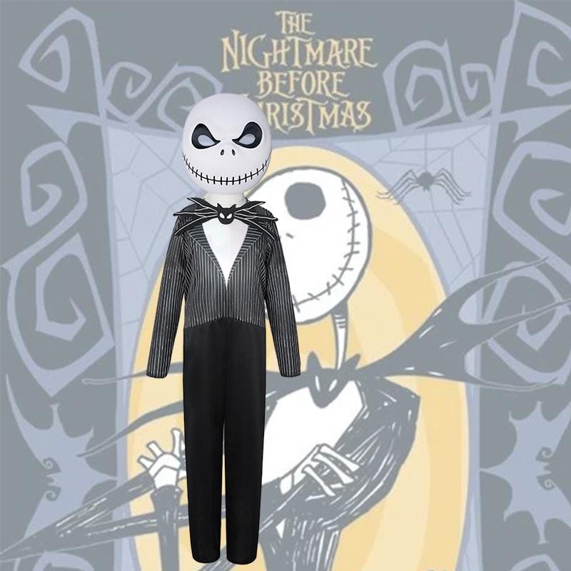 Nightmare Before The Christmas Jack Skellington Cosplay Childern Costume Party