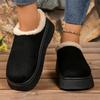 Модные Удобные Зимние Сапоги из Искусственной Замши Женские Зимние Однотонные Ботильоны на Платформе Женские с Круглым Носком Слипоны Теплые Ботильоны Mujer
