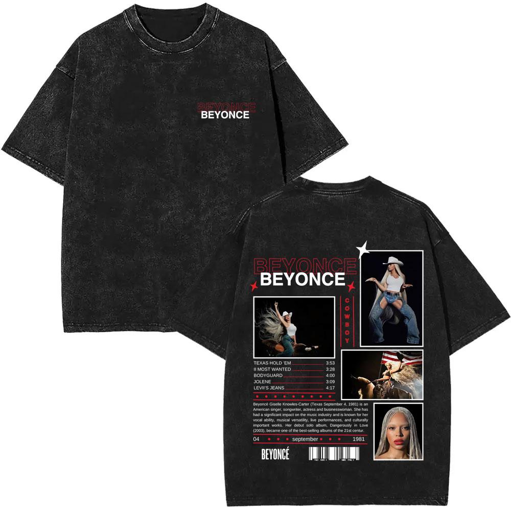 Retro Washed Beyonce Renaissance World Tour Tshirt Album Concert Music Tshirts Men Women Casual Cotton Vintage T Shirts