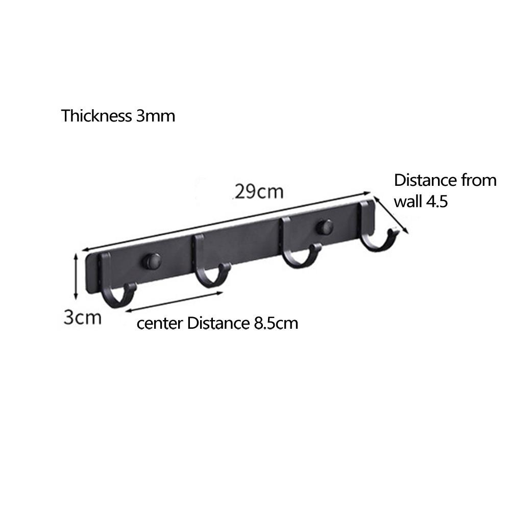 Алюминиевая настенная вешалка для пальто, полотенец, шляпы, вешалка для одежды, ванная комната, 3/4/5/6 крючков