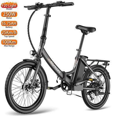 Электровелосипед складной Fafrees F20 Light, мотор 250 Вт, для взрослых, максимальная скорость 25 км/ч, 20-дюймовое колесо, 48 В 16,75 Ач, 7 скоростей Shimano