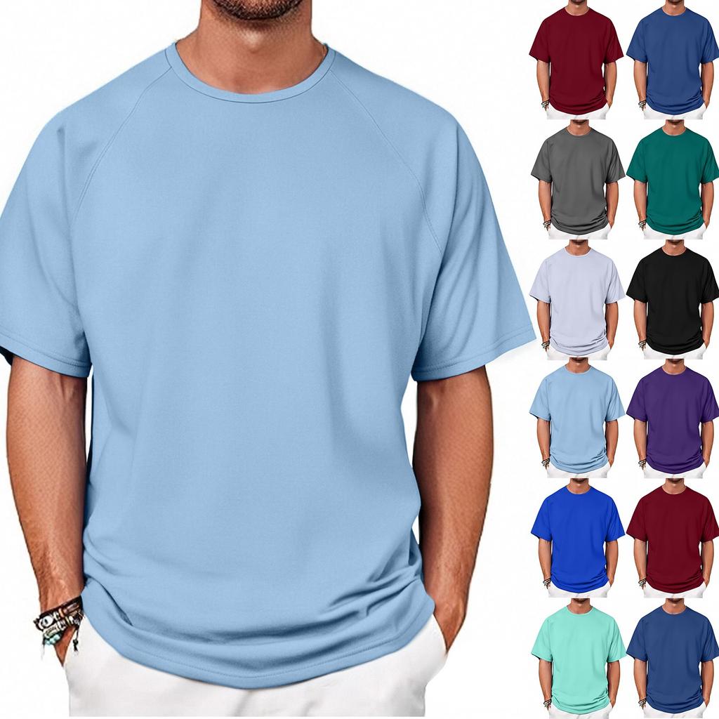 Men's Casual Short-sleeved Sports Fitness Color Men's T-shirt Base Shirt
