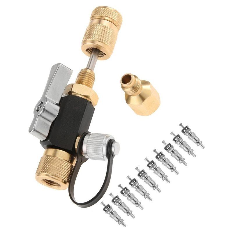 A71G-For HVAC Valve Core Removal Tool- 11 Cores Included(1/1")& 1/16" System Connection For HVAC And AC Systems