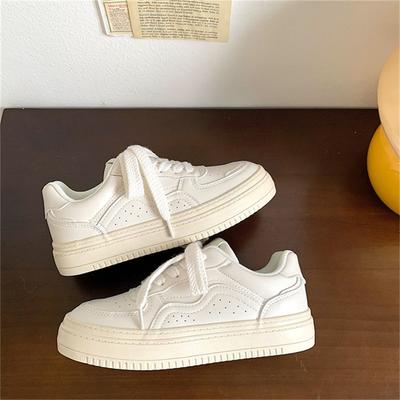 Весна и осень Новые универсальные туфли на толстой подошве из кожи Street Shot в гонконгском стиле для повседневной носки