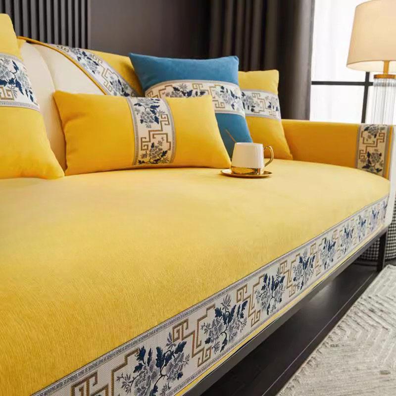 Однотонный шенилловый коврик для дивана, нежное кружевное украшение для гостиной на все сезоны, нескользящая подушка на сиденье дивана, чехол на диван, диванное полотенце