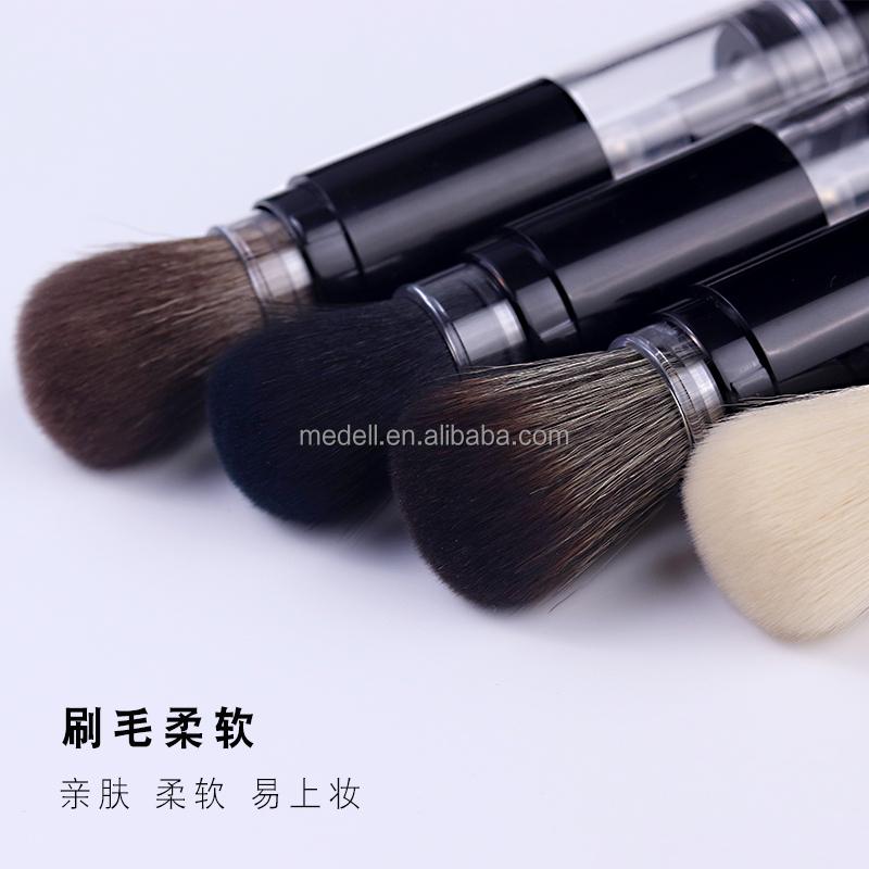 Custom Logo Printed Refillable Synthetic Hair Makeup Brush for Face Loose Powder Application