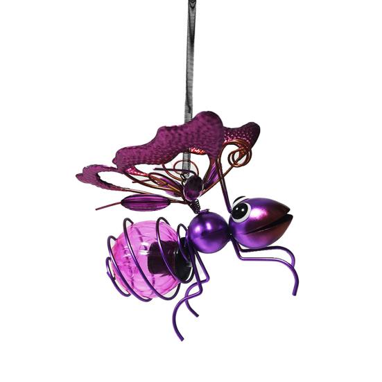 Уличный подвесной солнечный светильник Мягкое свечение IP44 Водонепроницаемый светильник в форме насекомого на солнечной батарее, украшение для сада