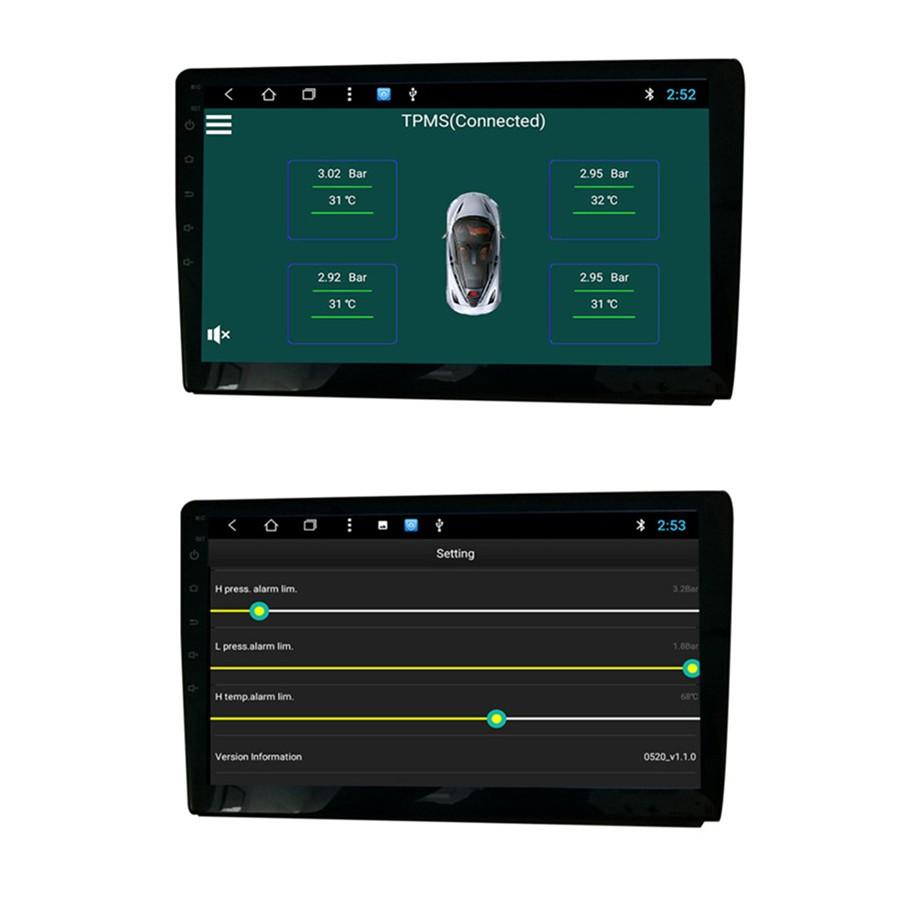 USB Android TPMS Автомобильная сигнализация контроля давления в шинах