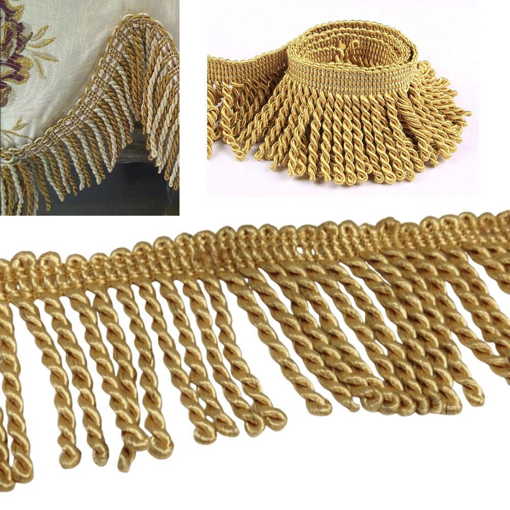 11M Polyester Fringe Lace Fabric Trim Craft Supplies Gold Fringe Trim Lace Trim Ribbon Latin Dress