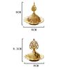 Incense Burner Hollow Golden Tower Oil Burner Arab Style Portable Censer Holder For Home Hotel Incense Holder Desk Yoga Ornament