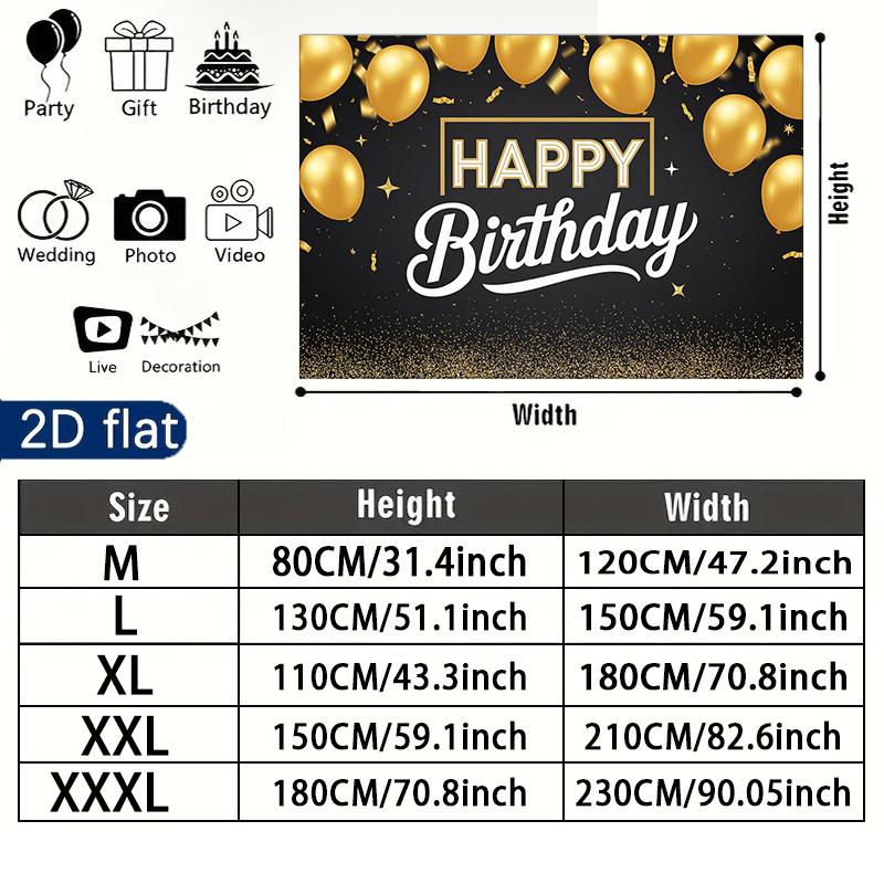 Gold Balloon Photography Backdrop 1pc - Room Wall Decor