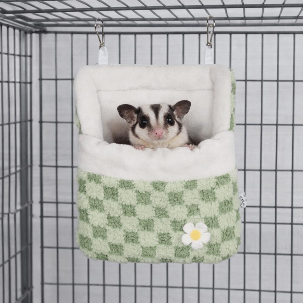 Warm Pet Swing Bag Velvet Sugar Glider Hanging Hammock Guinea Pig Bed Hamster Plush Hammock Winter